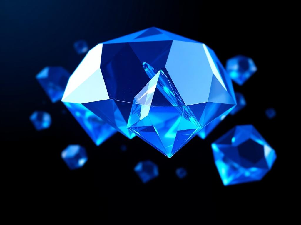 Crystal blue geometric design