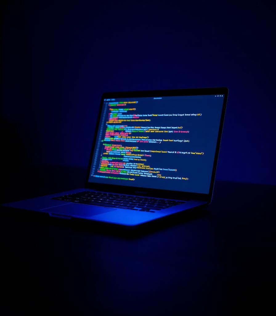 Laptop displaying code